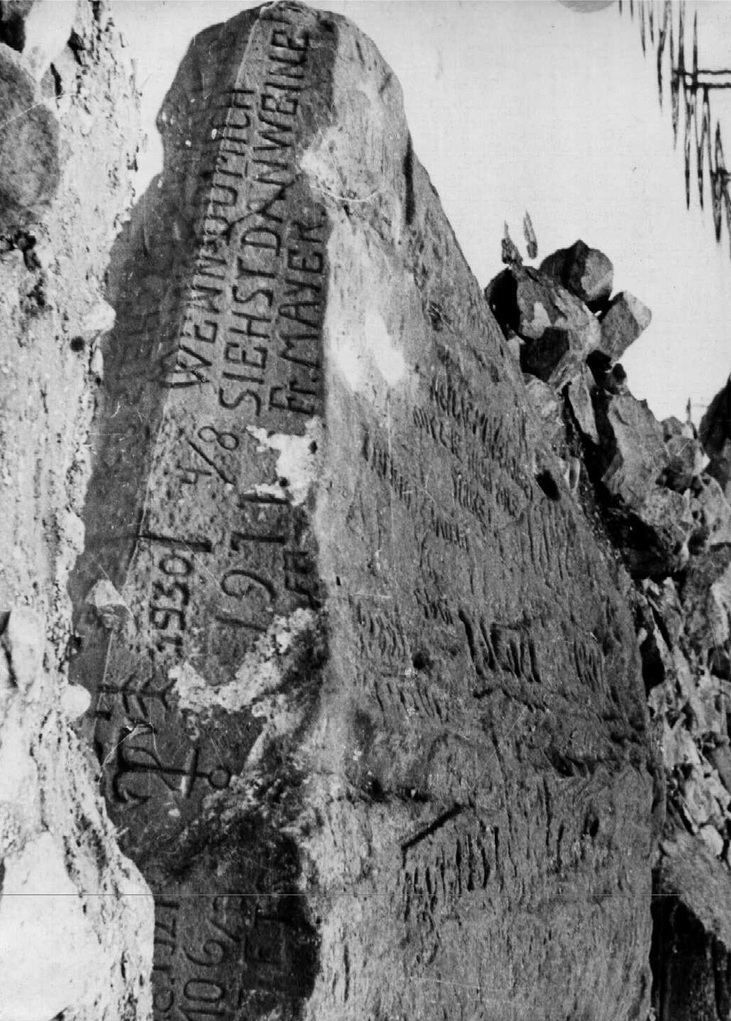 hladový kámen v Děčíně - historická fotka