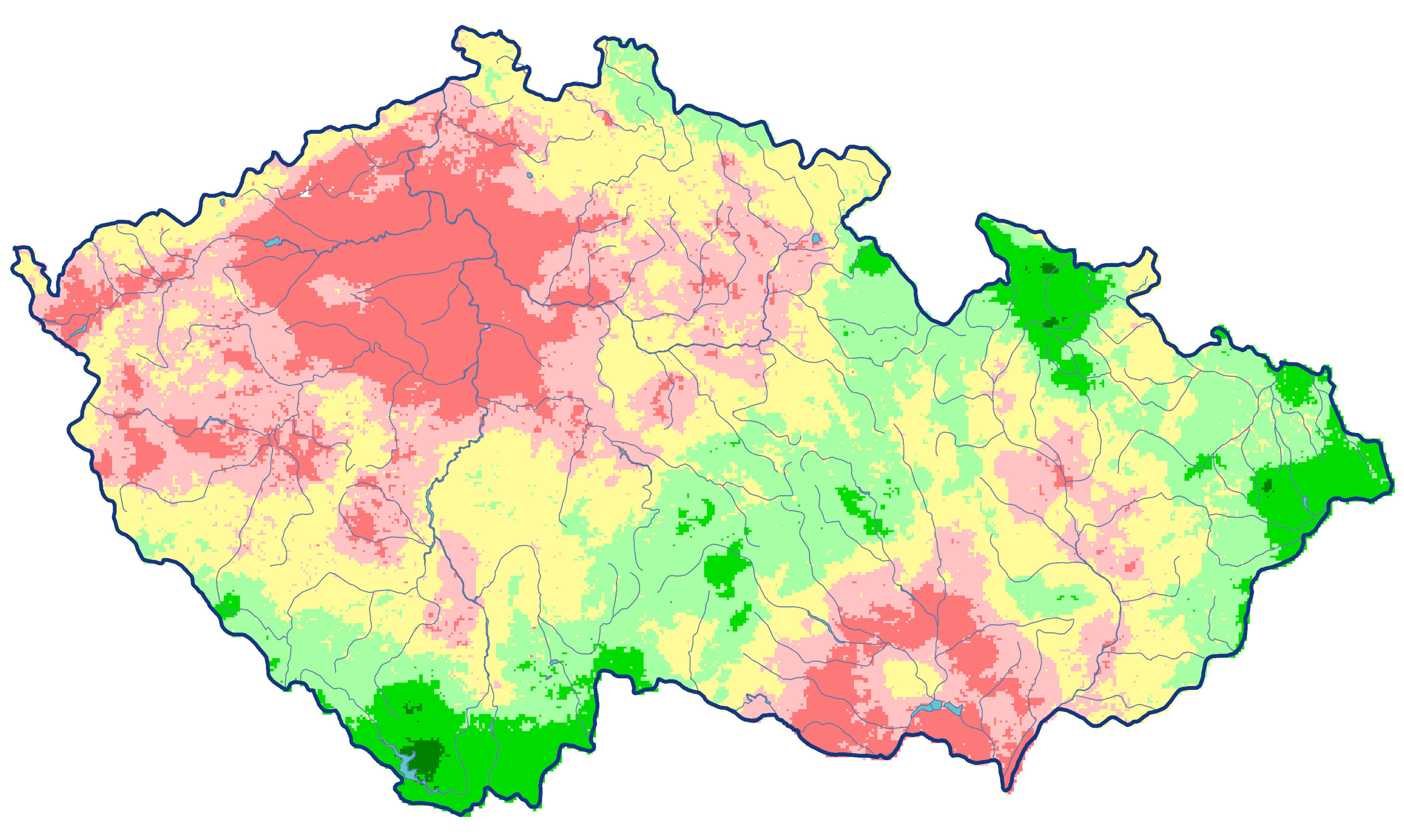 Mapa s ukazatelem nasycení