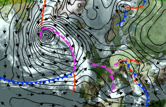 ilustrační obrázek synoptická mapa